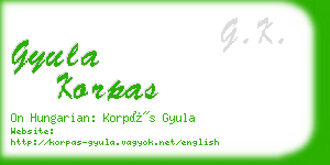 gyula korpas business card